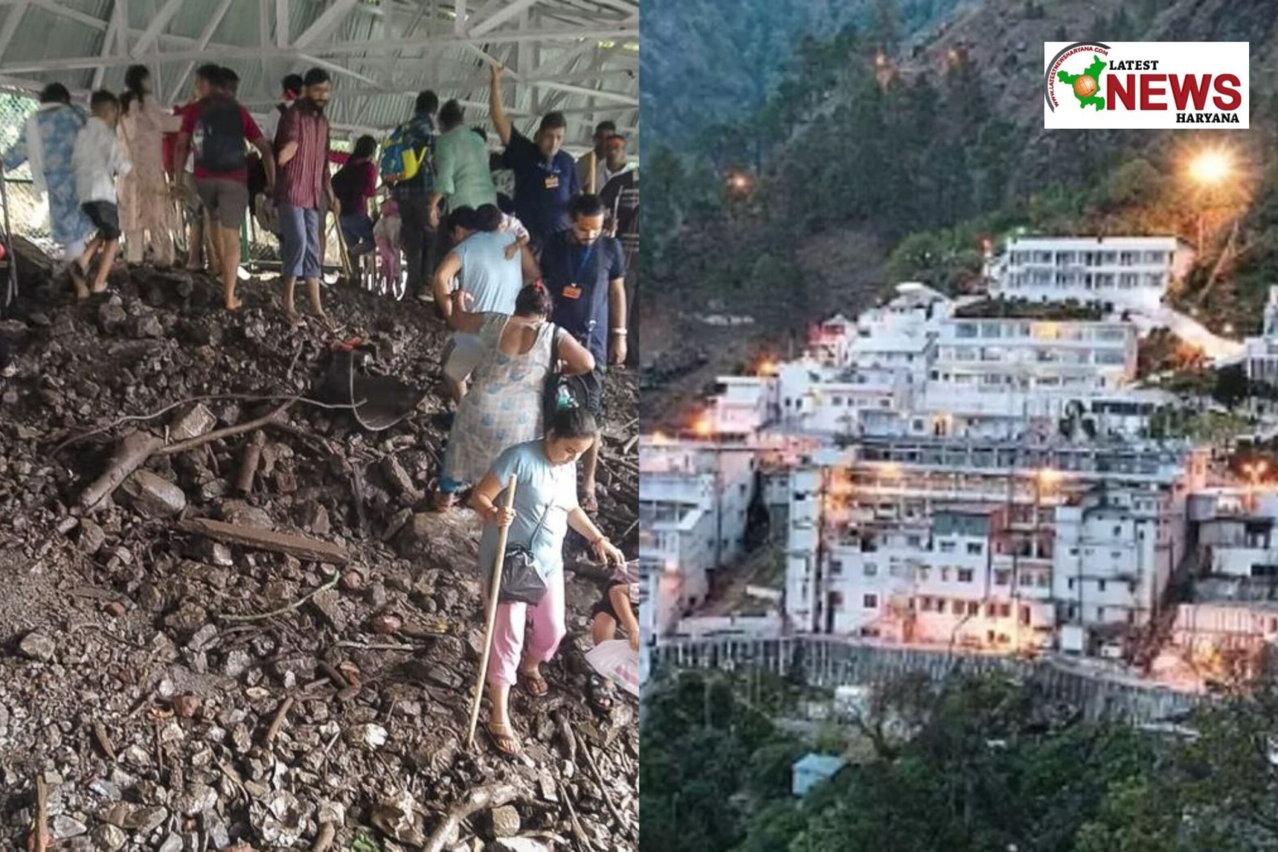 भारी बारिश से Vaishno Devi जाने वाले Battery Car Route पर भूस्खलन, Himkoti Track बंद, श्रद्धालु पुराने रास्ते से कर रहे दर्शन