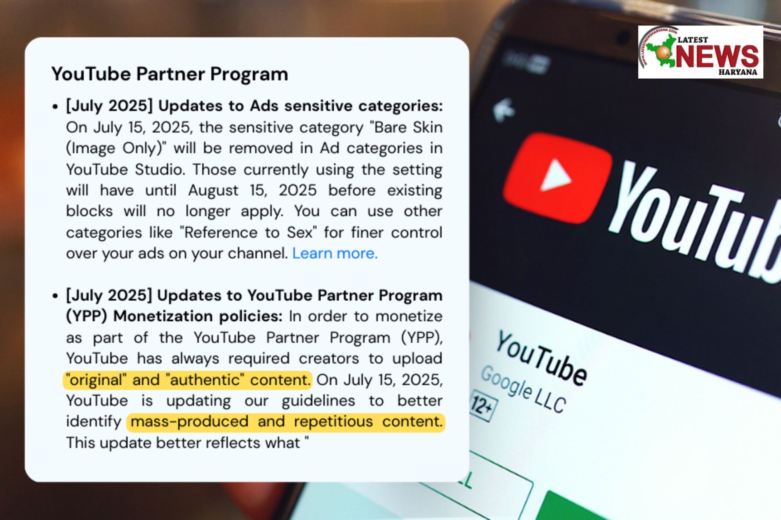  YouTube Monetization Update: अब Slideshow, AI Voiceover और Reused Content से कमाई पर लग सकता है ब्रेक! जानें 15 जुलाई से क्या बदल रहा है